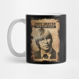 Vintage Old Paper 80s Style John Denver Mug